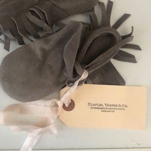 CLAFLIN, THAYER & CO FRINGE LEATHER COWGIRL SHOES